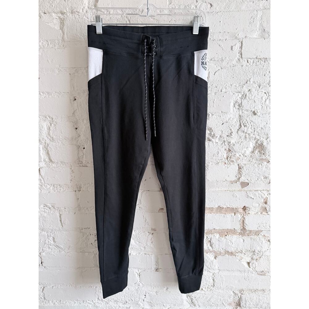 Victoria’s Secret PINK Nation Jogger Sweatpants Black White Lace Up Size M